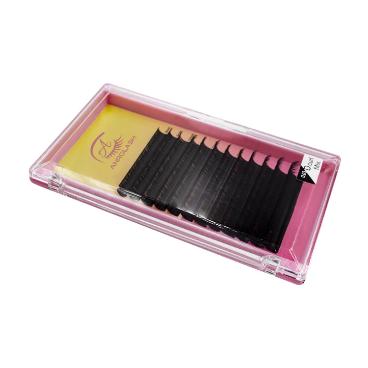 Anroalsh Volume Matte Cheap Wholesale Individual Lashes Mink Eyelash Extension Trays Private Label No Moq