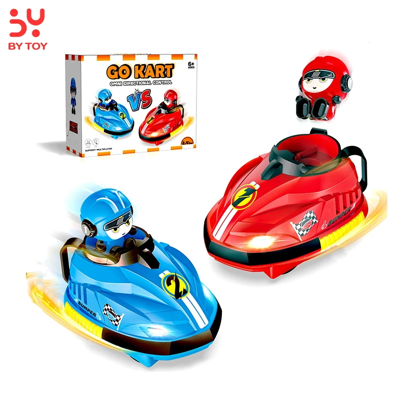 2pcs Set Stunt Rc Battle Cars Blue Red Crush Ejecting Mini Car Bumper Cars Remote Control With Drivers Toy Game For Boys
