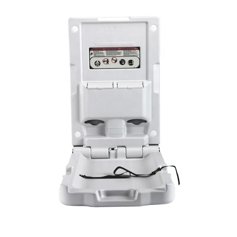 Space Saving Ultra Thin Washroom Folding Baby Changer Easy Install Light Grey Child Protection Vertical Diaper Changing Table