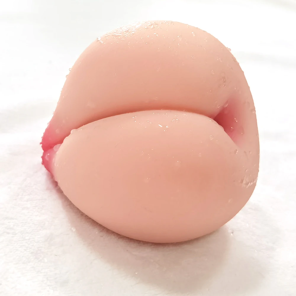 Peach Shape Male Anal Textured Channel Portable Silicone Pussies Masturbation Cup Masturbator Adult Sex Toys for Men
