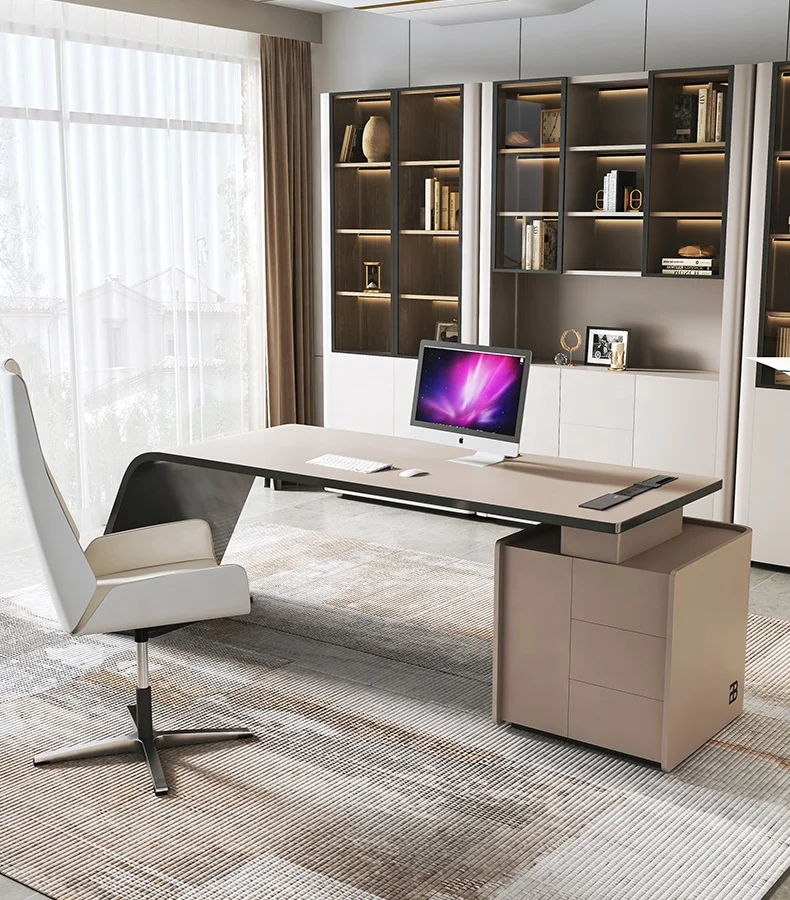 Office Desk home Escritorio De Oficina Furniture Design Strong Mobilier De Bureau Home Executive Boss Luxury Office Desk GREY