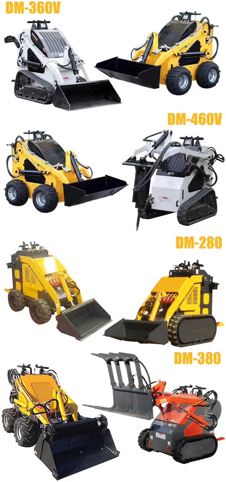 Small Mini Skid Steer Loader Manufacturer CE EPA Engine Mini Wheel Loader Skid Steer Loader With Track