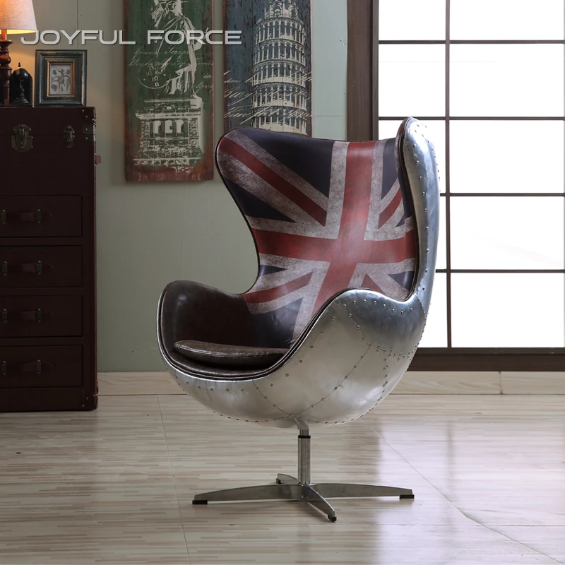 Retro Home Furniture Living Room Chair Egg Chair Space Aluminum Swivel Pod Egg Chair
