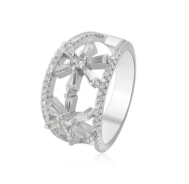 Wholesale 925 Sterling Silver Jewelry Zircon Stone Silver Ring