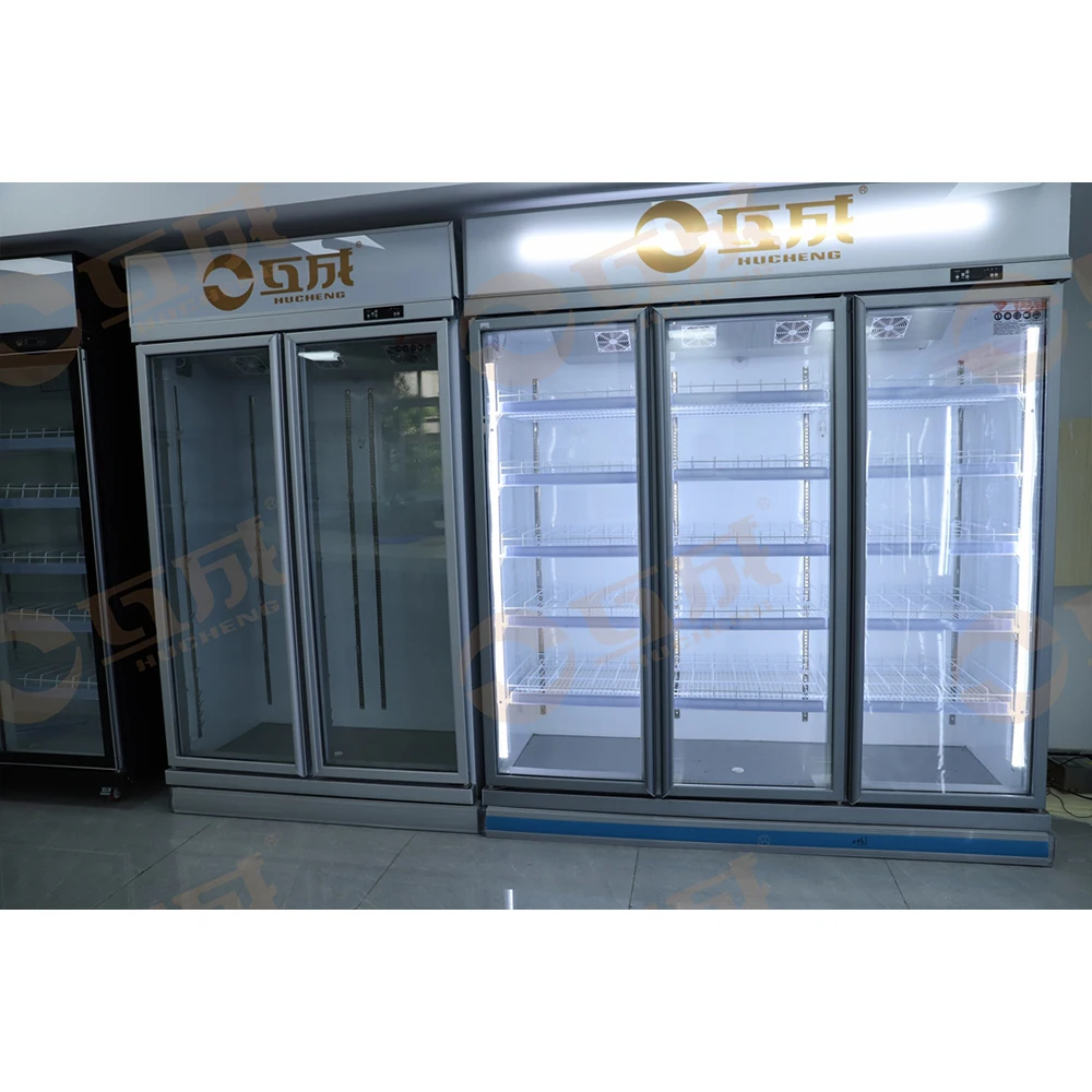 4 Door Big Refrigerator Cooling Beer Beverage Glass Display Cabinet Smart Bar Drink Fridge