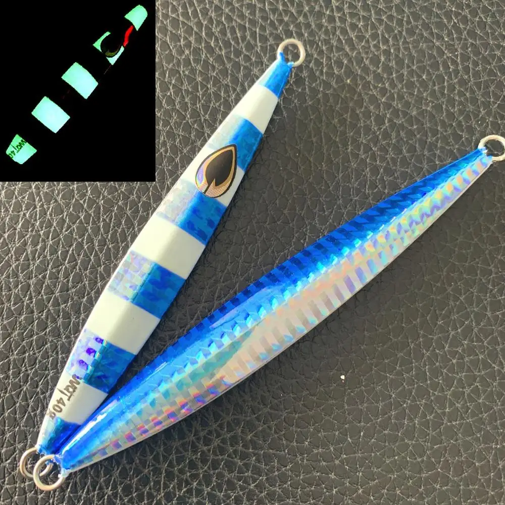 
Factory price jigging metal fishing lure luminous 40g 60g Bass fishing lure for sea fishing 