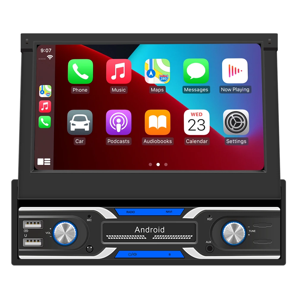Универсальный 1 Din 7 дюймов сенсорный экран стерео FM AM GPS навигация android DVD плеер с carplay