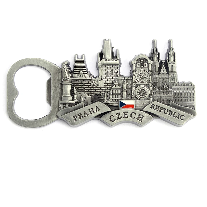 Factory Promotional fridge magnets Praha Bottle Opener Magnet Fridge Tourist Souvenir