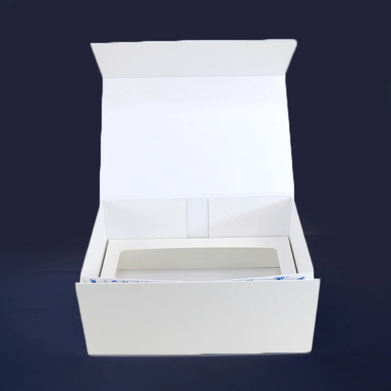 Custom Logo Printed Foldable Rigid Paper Box  V-shape Flap and textured printing Magnetic Boxes with Magnetic Closure Lid
