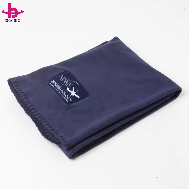 Wholesale Polar Fleece Customer Logo Name Blanket Two Side Brush Gift Customize Logo Promotion Travel Throw Embroidery Blanket