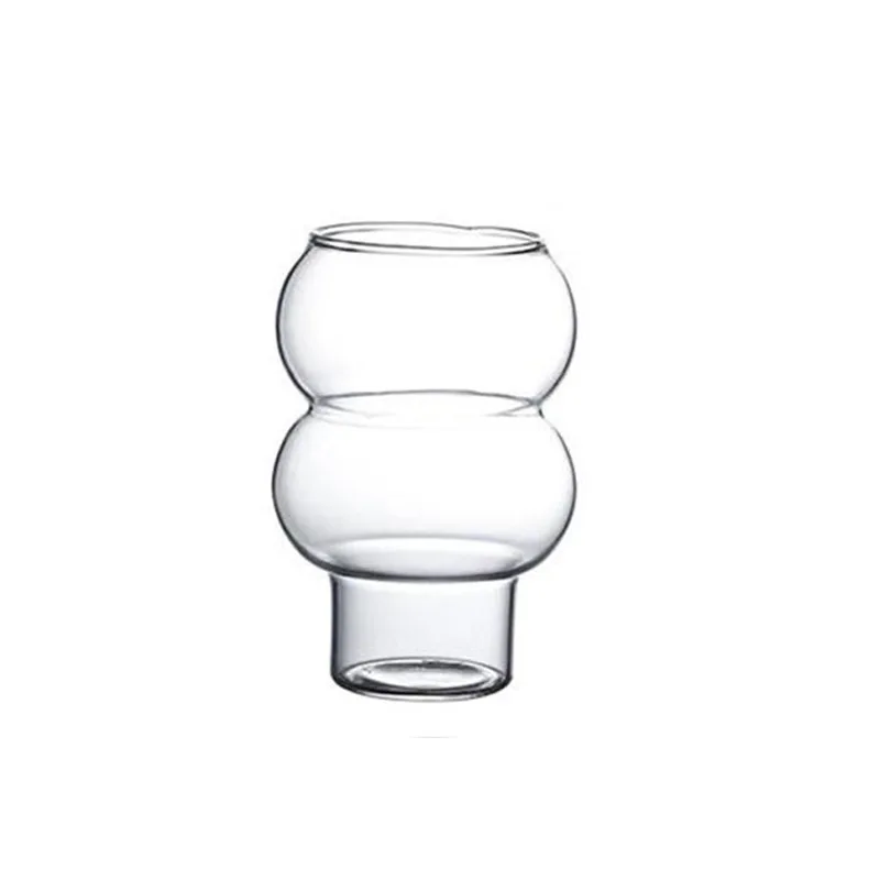 56H New high borosilicate glass gourd shape single tier transparent lemon juice cola glass