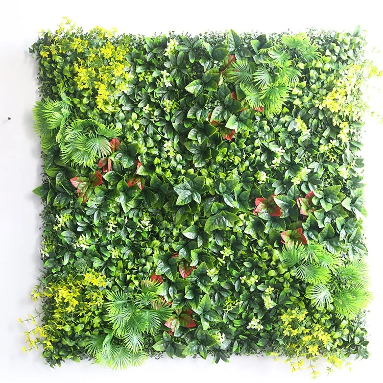 Public Building UV Protected Plastic Backdrop Panel Events Decor Artificial Hedge Fence Grass Green Plant Wall
