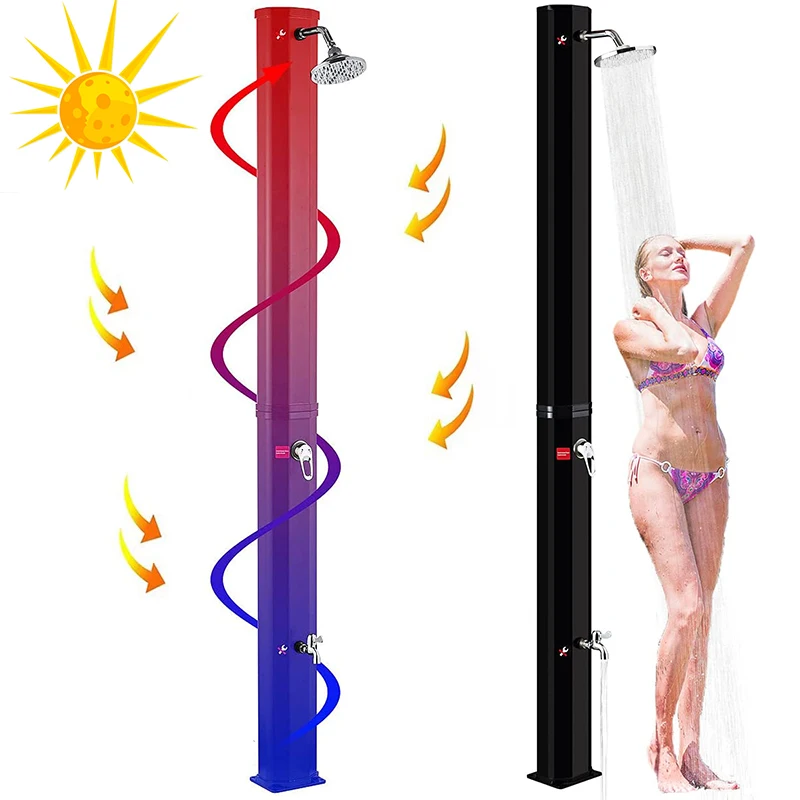 CYEN new launch sunlight power durable heavy duty green product PVC body octagon black 35L outdoor garden swimming pool shower