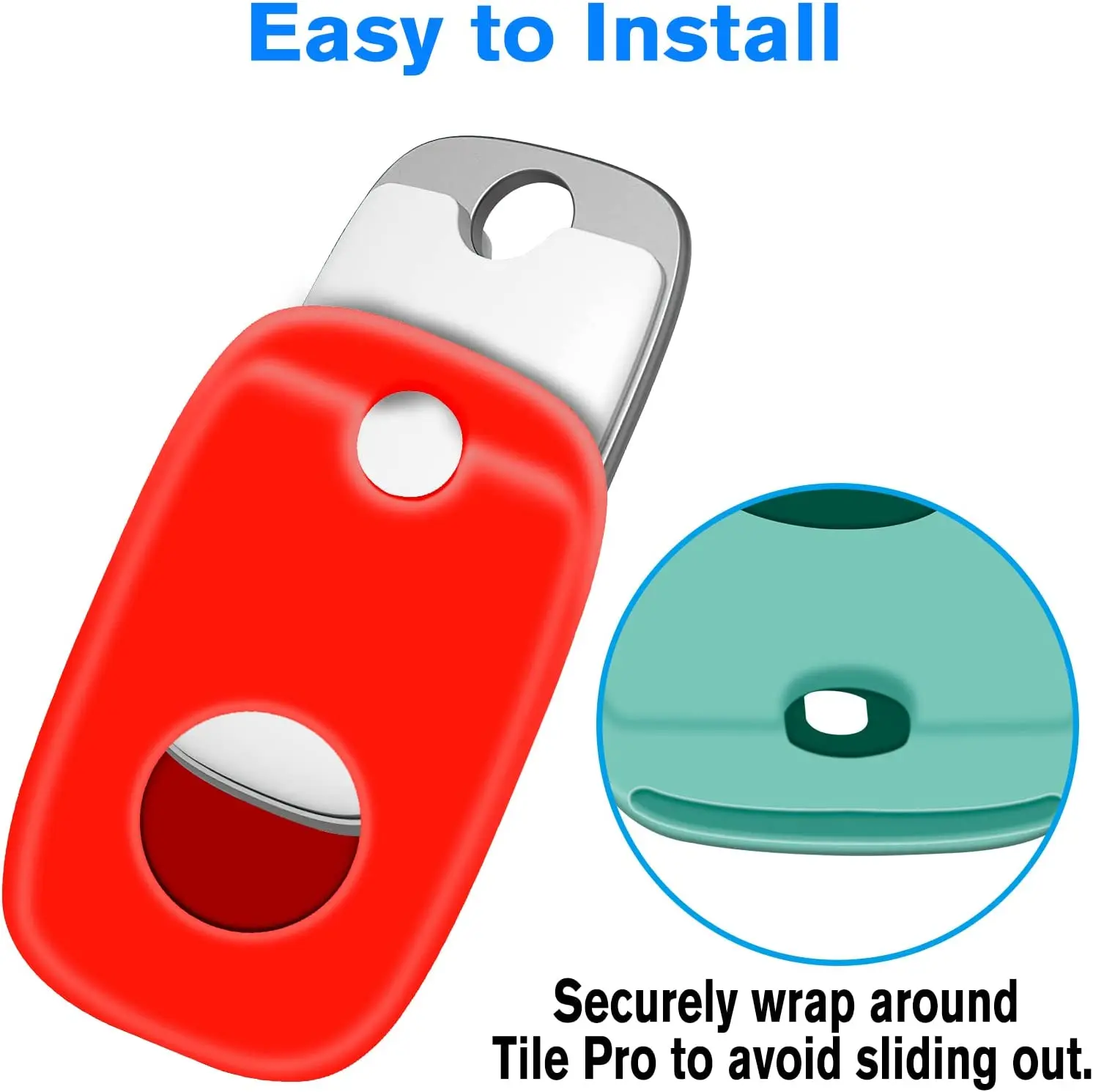 Protection Silicone Case with Keychain for Tile Pro 2022 Tracker, Anti-Scratch Soft Protective Sleeve Skin Case Cover