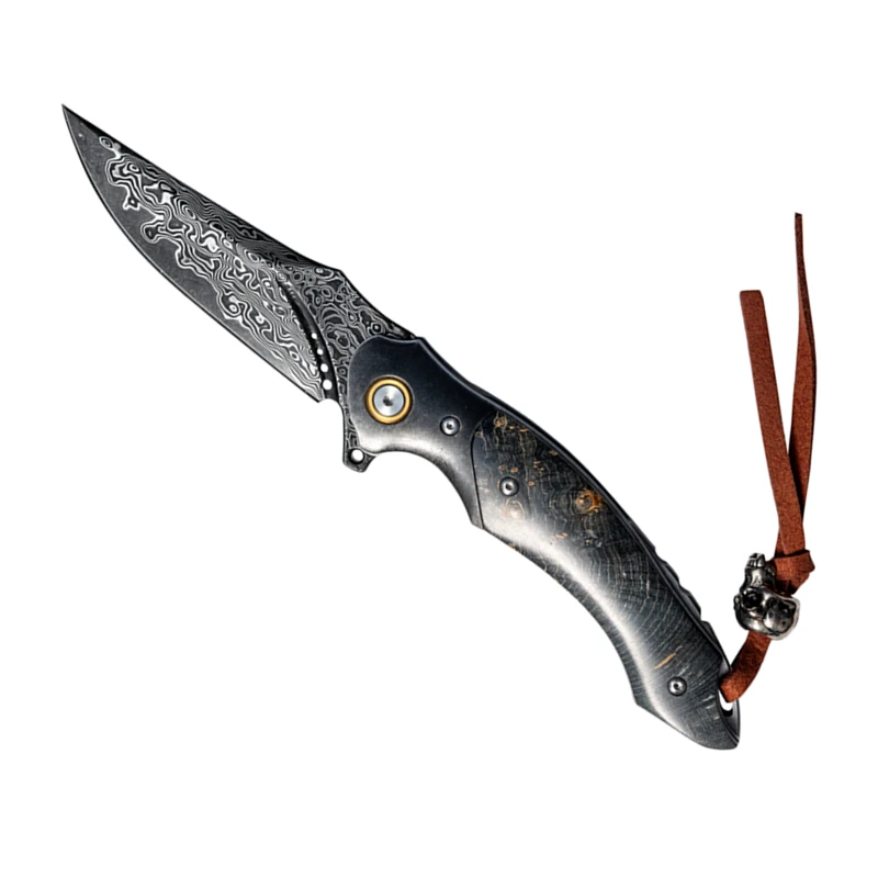 OEM Swisa rmy Knife Multi Functional Knife Blacken Damascus Steel Blade Tactical Self Defense Packet Knife