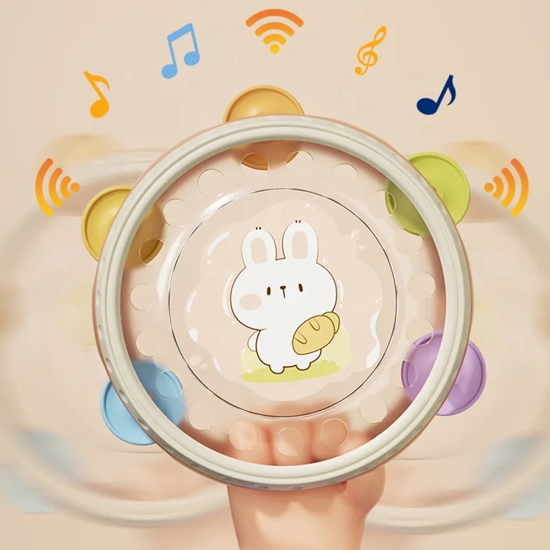 Baby Rattle Toy Lovely Plastic Tambourine handbell For Kids Sounds baby Toys