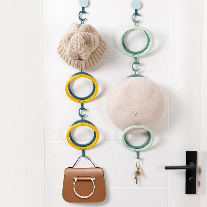 
 Home Creative Folding Over Door Hook Wall Mount Adhesive Hat Coat Hanger storage rack  