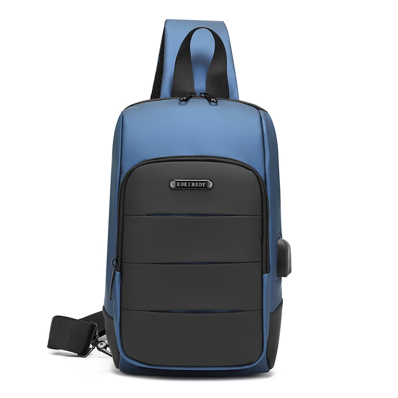 USB Charging Waterproof Multi Compartment Design and Layer Storge Space Sling Cross Body Ventilate Chest Bag