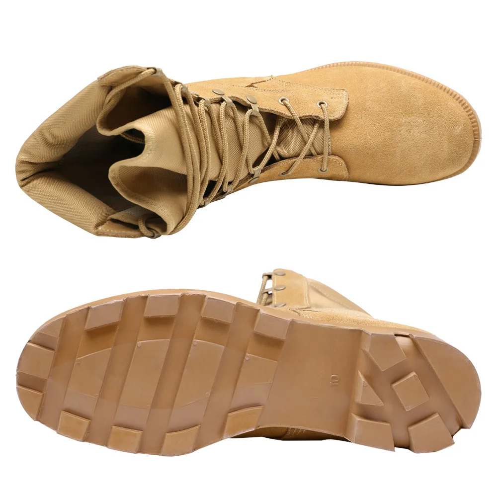 XINXING Custom Waterproof Panama Sole Desert Boots Suede Leather Brown Khaki Men Tactical Combat Boots