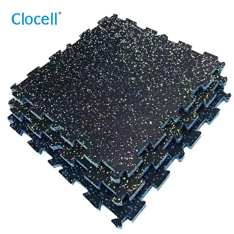 Clocell 50cm*50cm*20mm floor mats fit lock rubber tiles wear-resistant flat bottom rubber pad