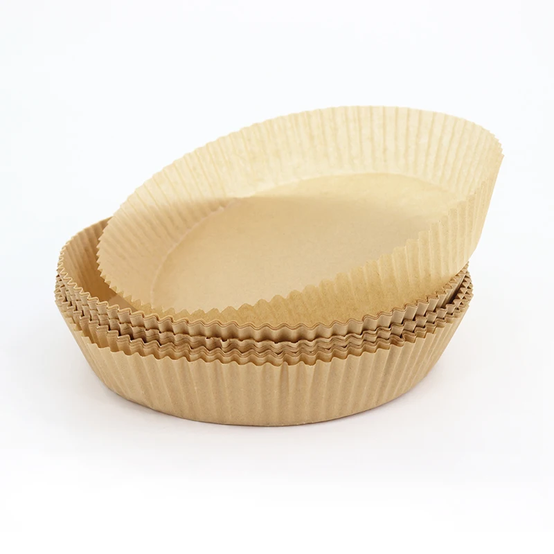 Hot Sale Silicone Coated Round Parchment Paper Air Fryer Disposable Paper Liner Waterproof Non-Stick Air Fryer Liners