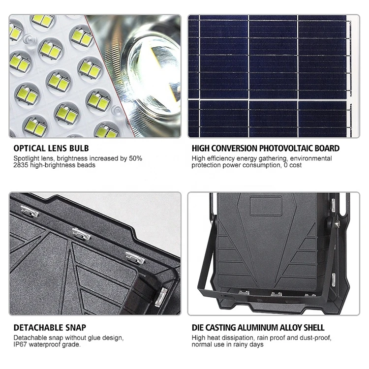 SUNWE IP67 outdoor solar powered CCTV Camera 100w 200w 300w 400w 600w camera solar flood light