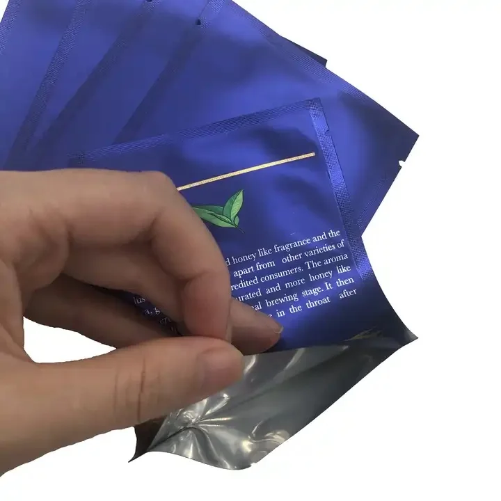 Изготовленные на заказ пакеты mylar с печатью 3-сторонний термоизолирующий чайный пакетик небольшой мешочек для упаковки кофейных Саше