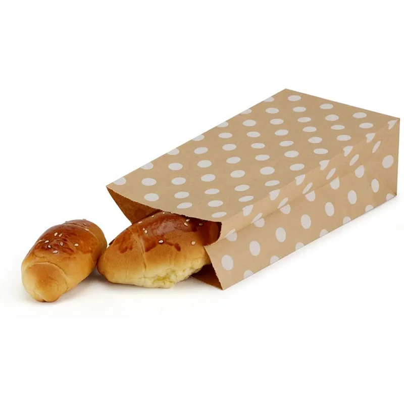 Biodegradable white greaseproof wax material croissant donut toast baguette burger kraft news paper bread packaging bag for food
