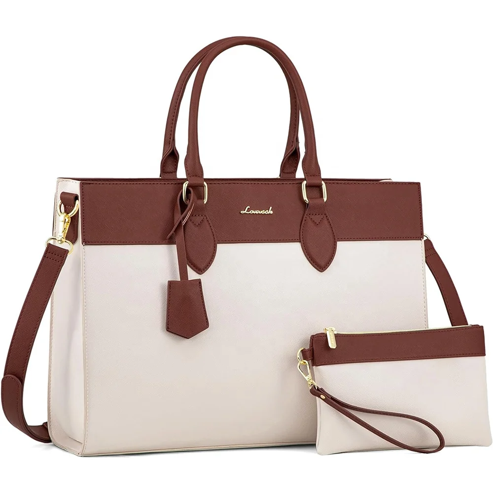LOVEVOOK 2024 luxury ladies large pu leather woman purses and shoulder handbags for women 15.6in 17in laptop tote handbags 2024