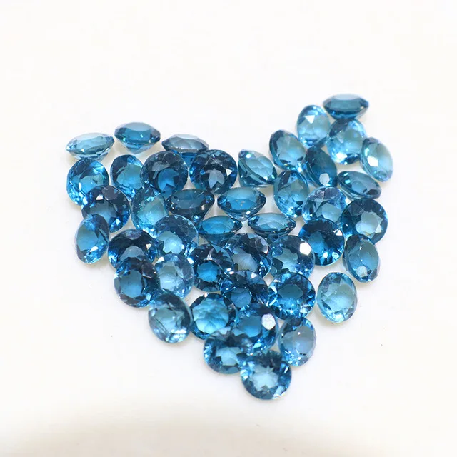 Loose Gemstone Moissanite Stone Blue Color Elegant topaz Solitaire Ring in Silver For Jewelry Material