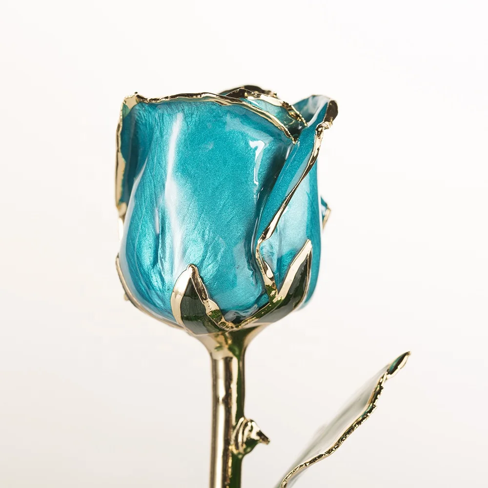 gold plated natural rose fresh Rose with Stem Present  rose gift valentine mother day handmade preserved rose