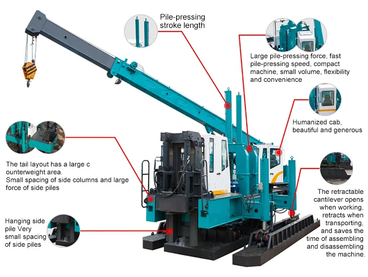 SUNWARD ZJY100B- Series Hydraulic Static Pile Driver rotary drilling rigs Cheap Price