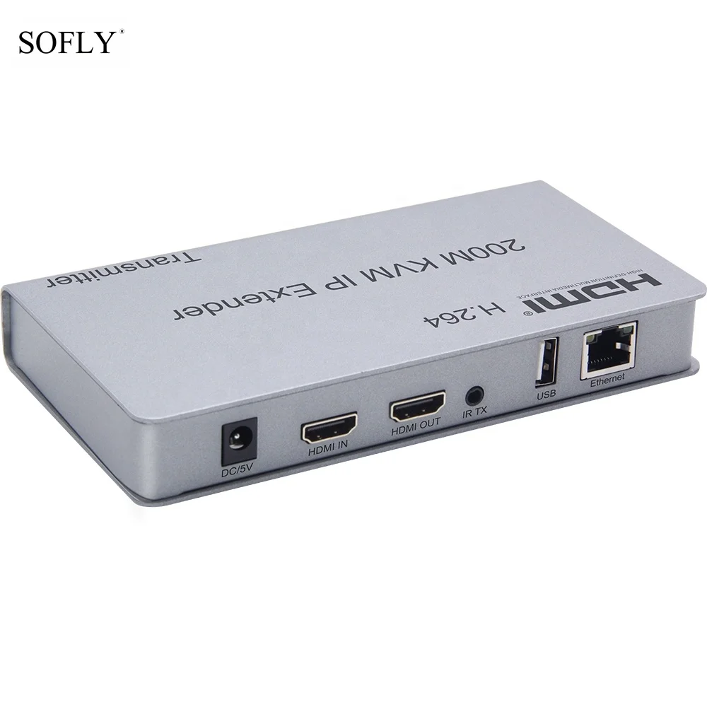 SOFLY Заводская цена; Лидер продаж; HD аудио-видео TX и RX H.264 200 M HDMI KVM Extender 1080 p