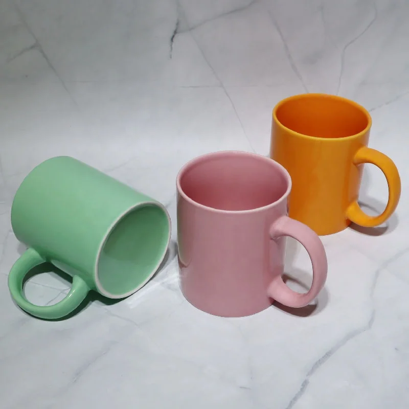 
12oz Promotional Custom Color Glaze Eco Friendly Reusable Ceramic Tea Cup Cheap Wholesale Personalized Porcelain Coffee Mug 