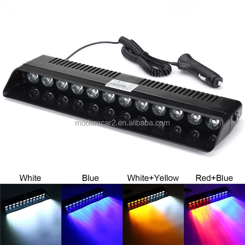 Car Strobe LED Flashing Lights Lamp Red Blue/Amber/Yellow/White Flasher Warning Light For audi VW Benz Dodge