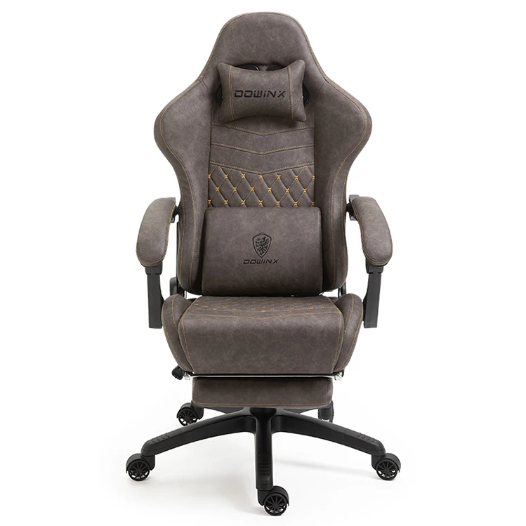 luxury gaming leather chair headrest swivel gamer lumbar support gaming chair