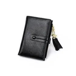 Pure Color High Quality Pu Leather Flip Wallet Cover Big Capacity Card Holder Small Leather Wallet