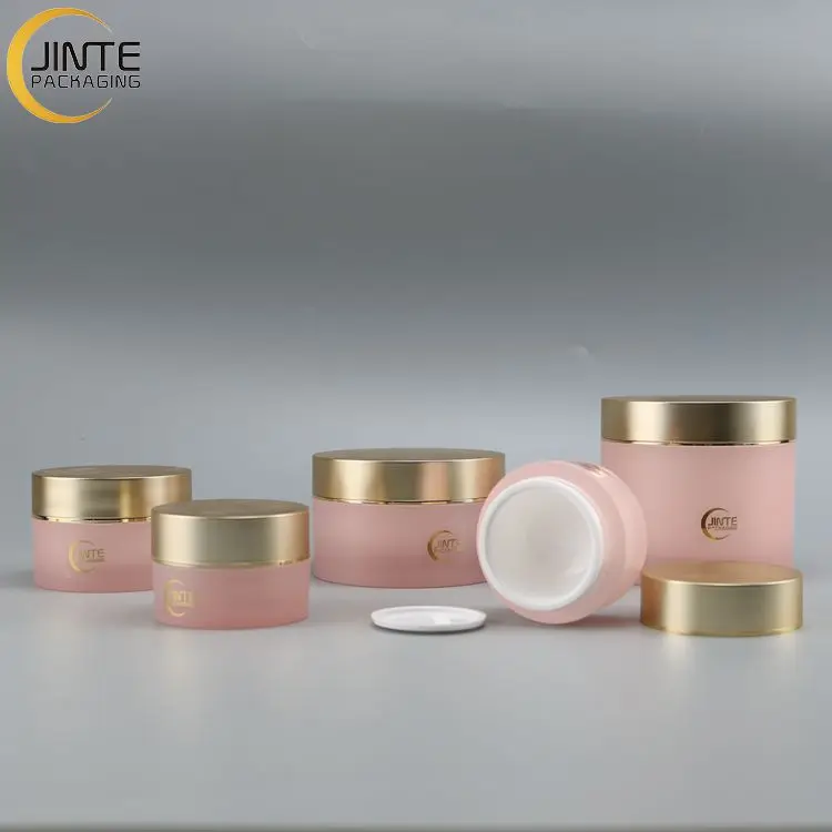 Luxury Palstic  Acrylic Cream Jar Gold Lid Cosmetic Packaging Skincare Jars 5ml 30ml 50ml 100ml  200ml