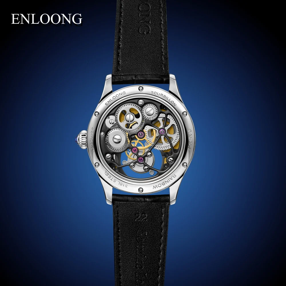 ENLOONG chinese classic Sapphire Galaxy Rainbow Manual Mechanical Flying Tourbillon Watches