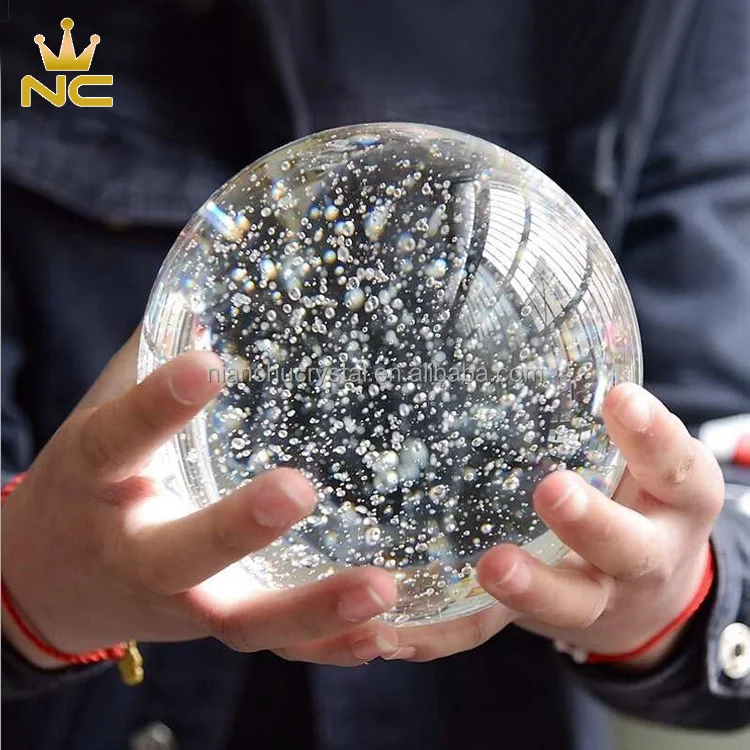 Clear Glass Air Sphere Fengshui Paperweight Crafts Home Decor Ornaments Crystal Bubble Ball