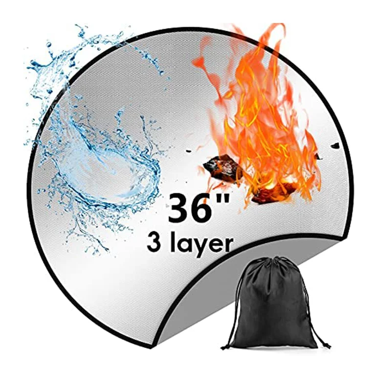 Under Carpet Grill Rubber Lawn Mat 4 Layers Grass Fire Pit Mat Fireproof Mat for Under Fire Pit