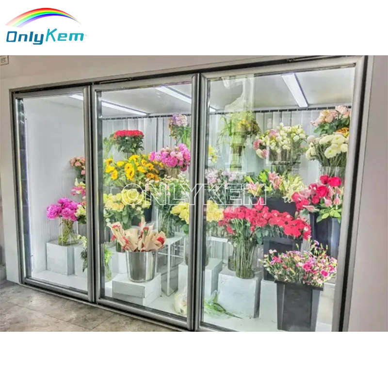 Floral Shops Refrigeration Walk-In Coolers with Glass Door Display Walk-ins