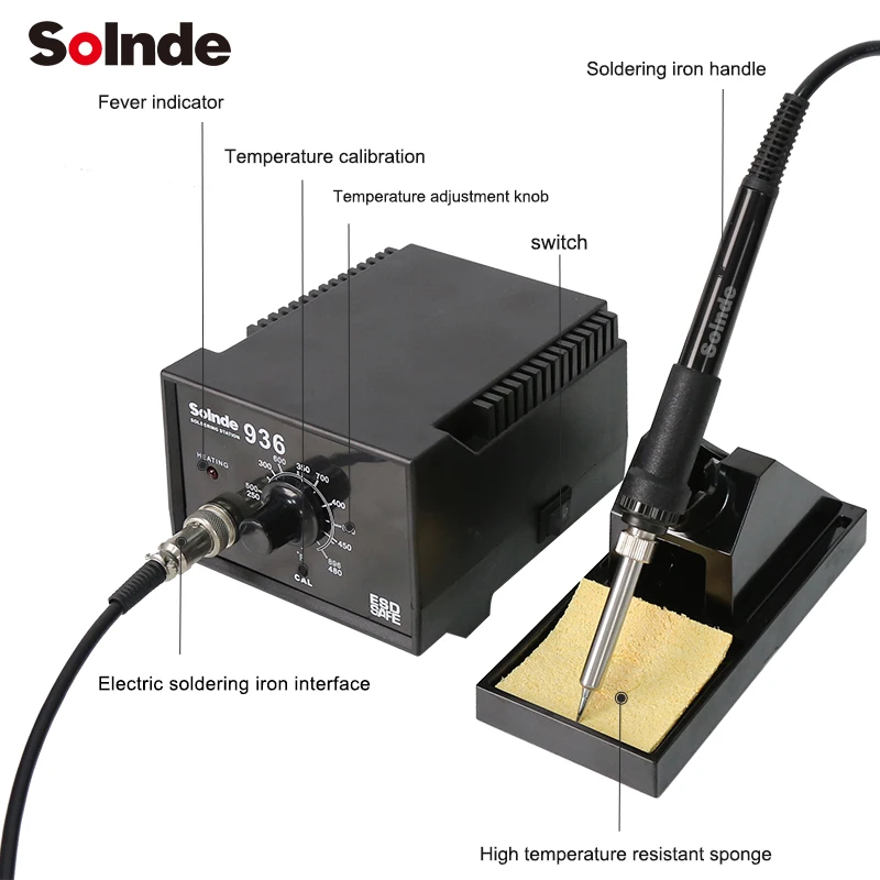 OEM ODM  936 factory direct 60w estacao ferro de solda retrabalho SMD constant temperature soldering stations