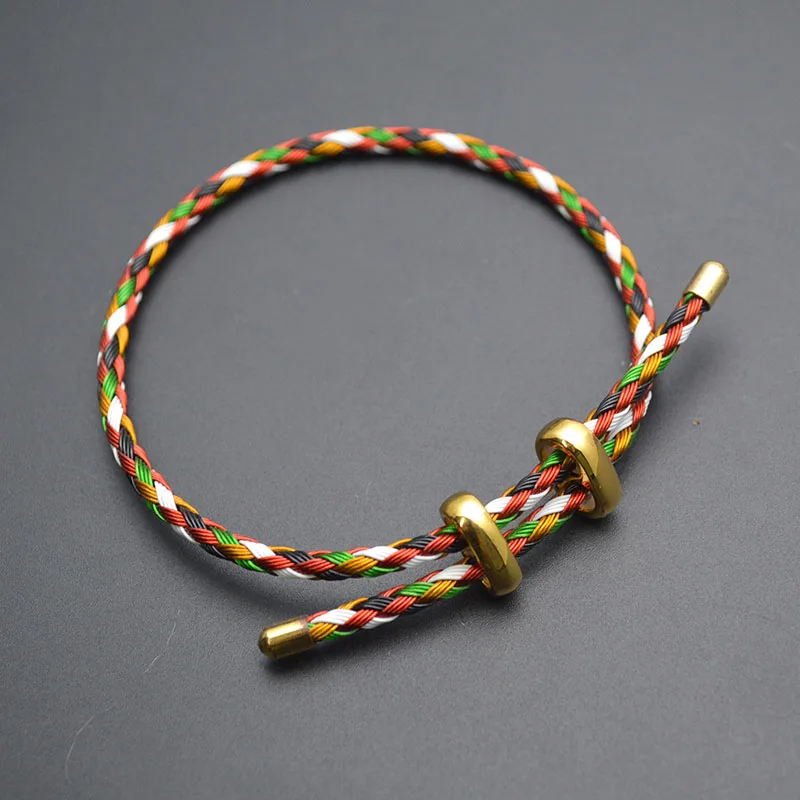Natural Multi Color Hand-make Simple Style 18K Gold Adjustable Fishing Line Bracelet for Women Men Jewelry Wed Birthday Gifts