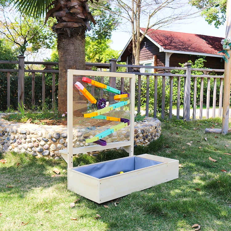 New Design Children  Wooden DIY Multifunction Sandbox Wood Water wall Small Outdoor Playground with Planter