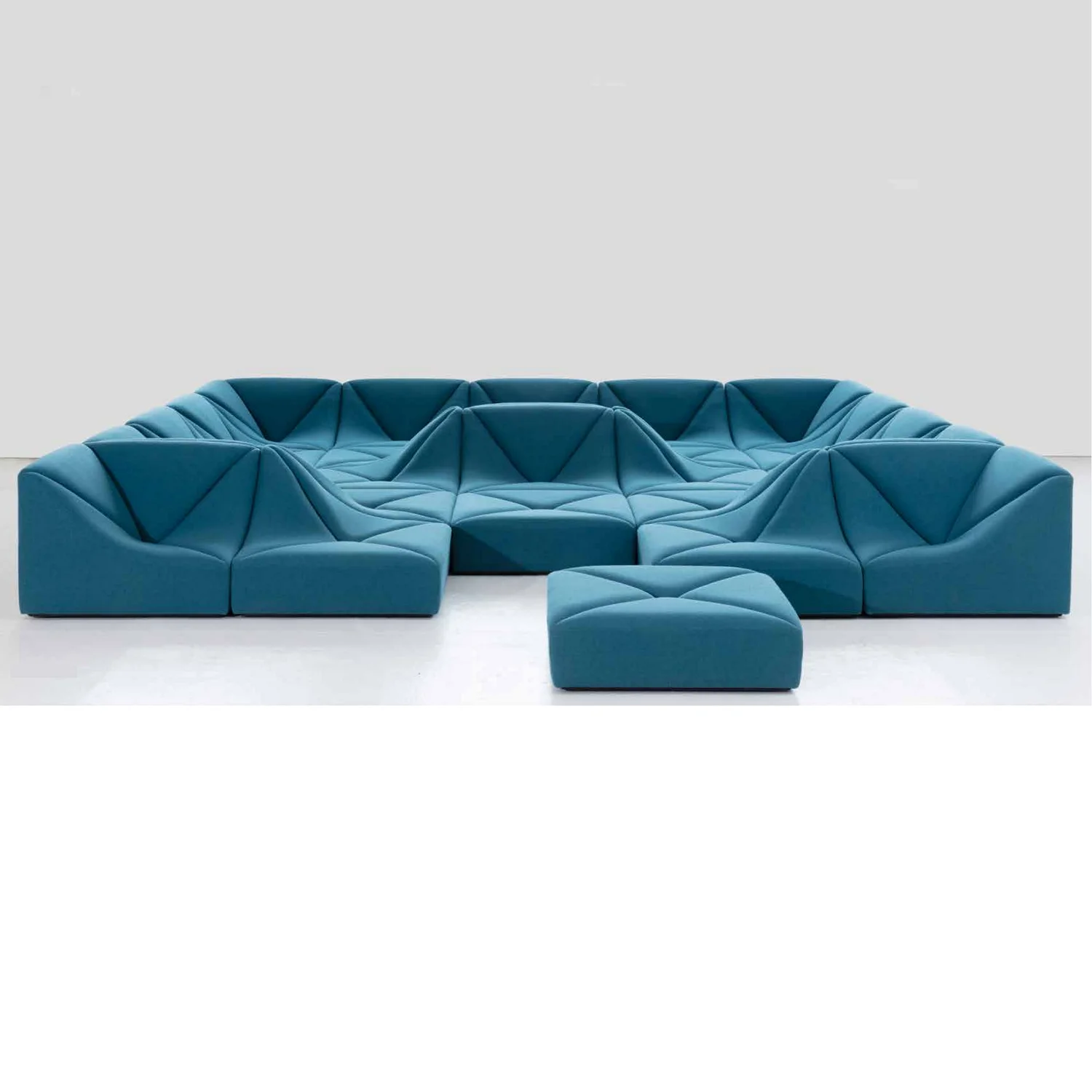 Custom Size Sofa Indoor Home Furniture Blue Velvet Huge Modular Sofas For Living Room