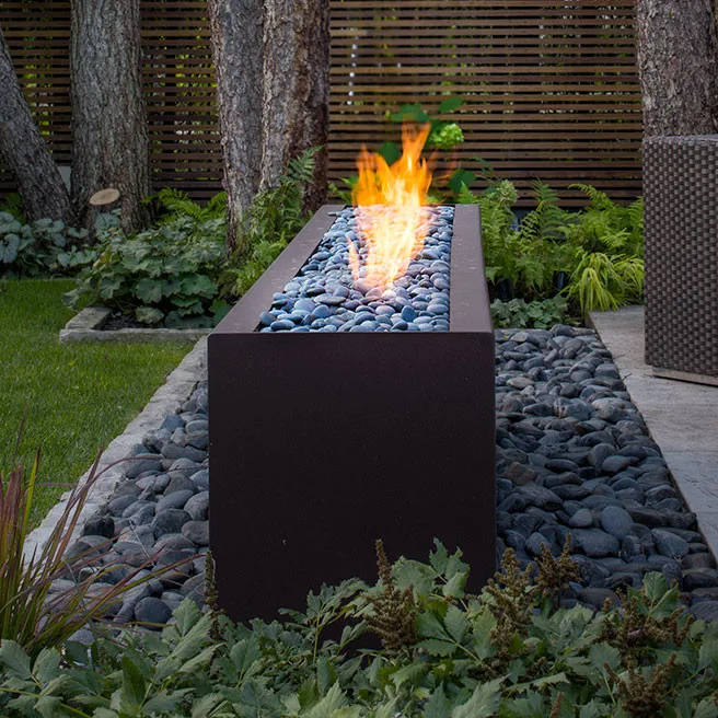 outdoor metal natural gas fire pit patio flame propane heater fire place rusty corten steel decorative firepit