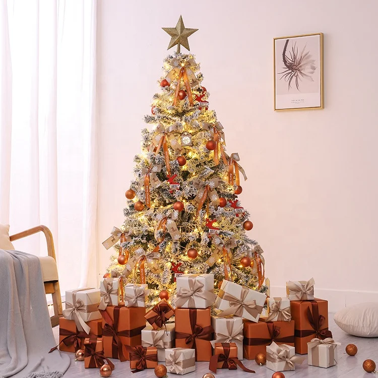 150cm 180cm 210cm 240cm Xmas Tree Flocked Christmas Trees Snow White Artificial Christmas Tree