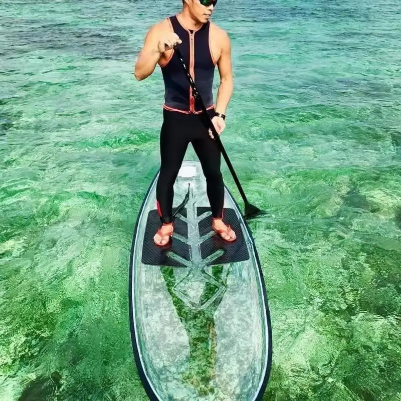Professional  clear Surfing paddle board transparent sup for surfing