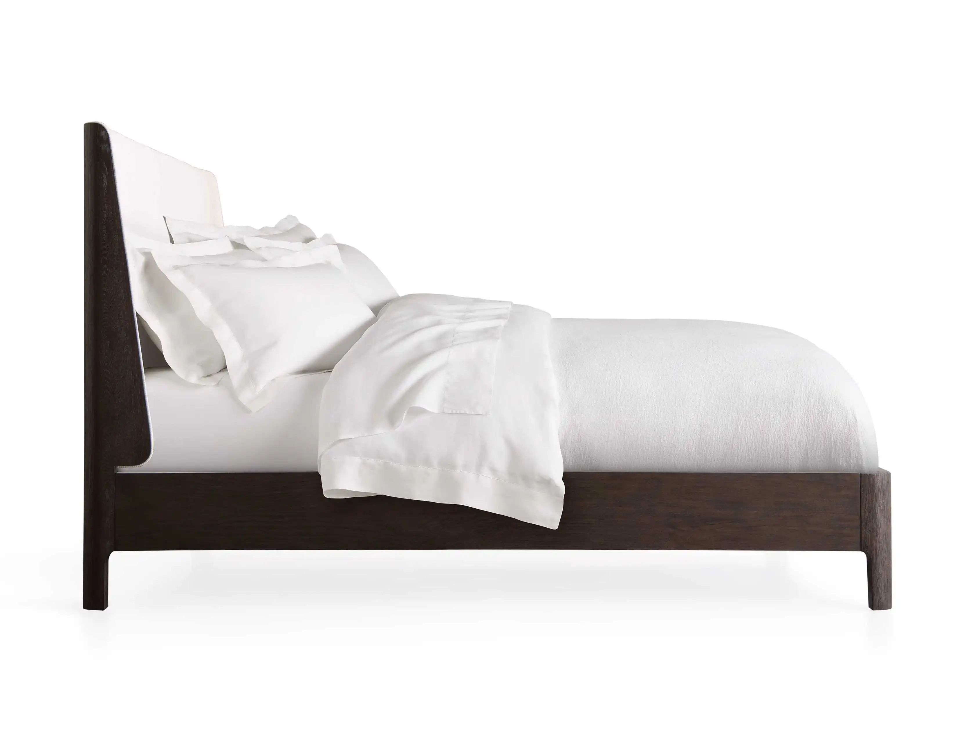 Modern natural wood fabric bedroom comfort furniture fabric deluxe luxury king size bed